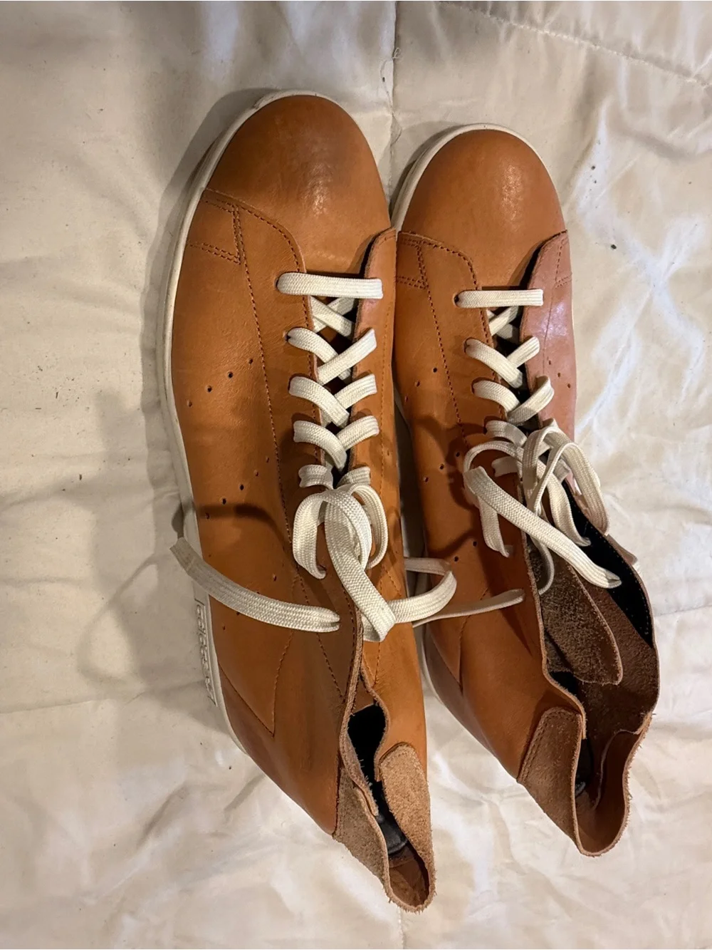 Stan Smith adidas Originals Tan Leather Sneakers with White Laces